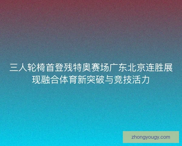 三人轮椅首登残特奥赛场广东北京连胜展现融合体育新突破与竞技活力