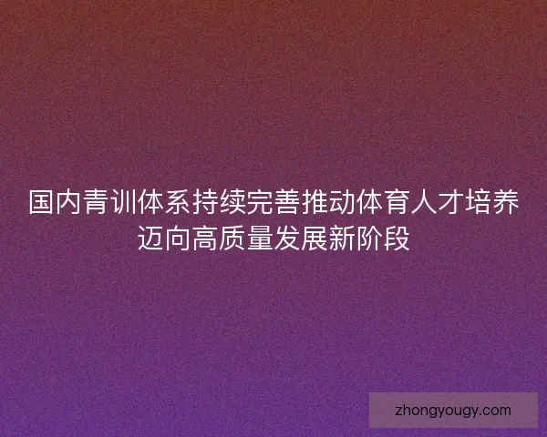 国内青训体系持续完善推动体育人才培养迈向高质量发展新阶段